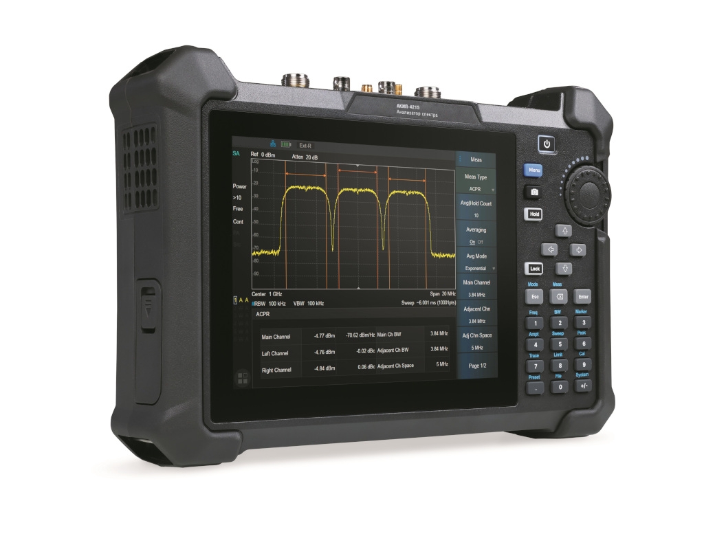 Анализаторы спектра портативные АКИП-4215 на белом фоне