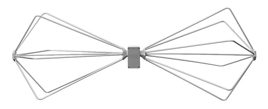 Антенна биконические БК-30 на белом фоне